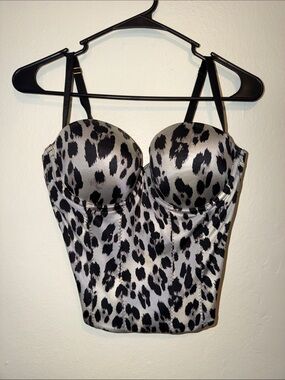 Victoria's Secret Black and White Leopard Bustier